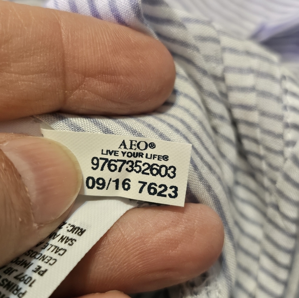 American Eagle Outfitters Striped Off the Shoulder Bell Sleeve Top Blue&White S - Picture 11 of 11